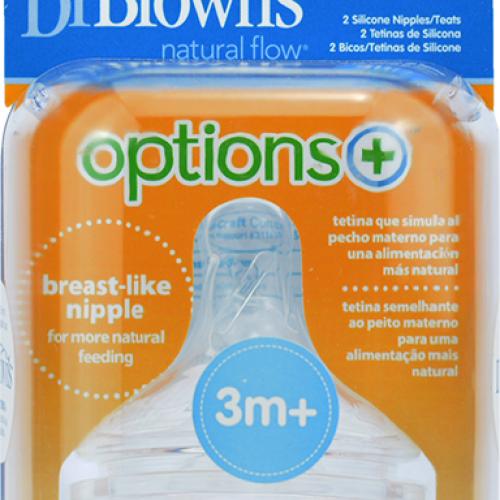 BIBERON BA CON TETINA DE NIVEL 2 DR BROWN´S OPTIONS+ NATURAL